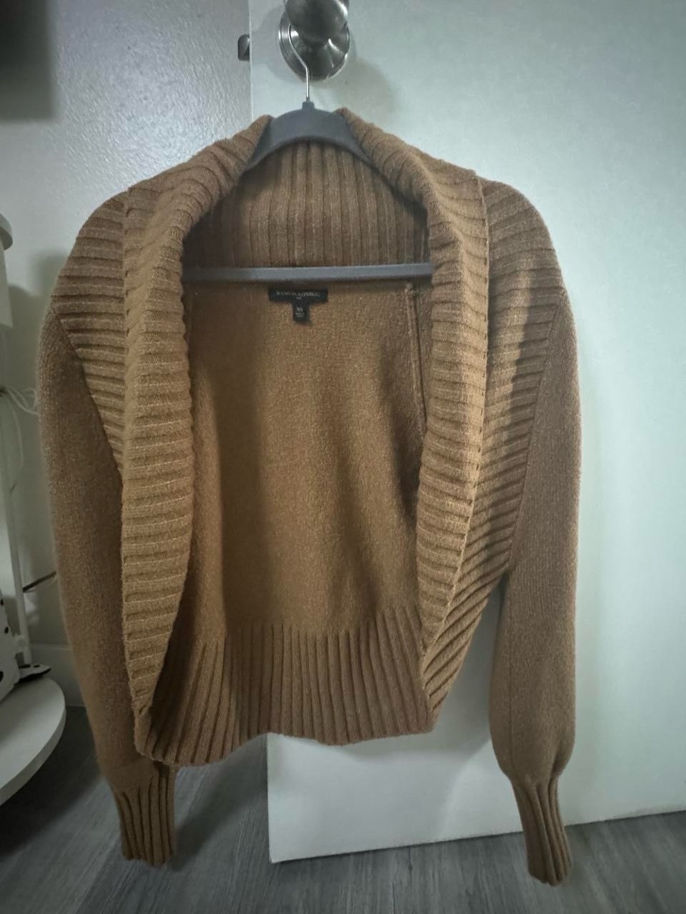 Banana Republic Camel Brown Shawl-Collar Open Cardigan